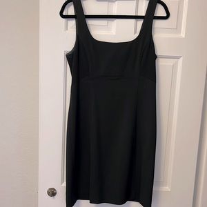 Zipper Detail Classic Theory Black Dress